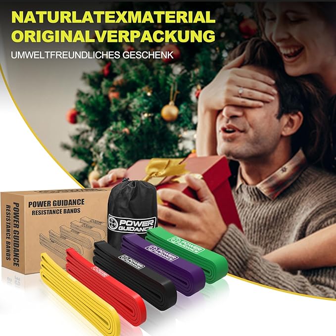 POWER GUIDANCE Pull Up Assist Bands - Stretch Resistance Band - Mobility Band - Powerlifting Bands - by Perfect for Body Stretching, Powerlifting, Resistance Training-GravixFit