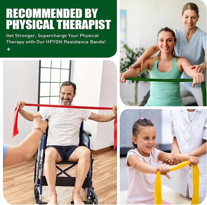 Resistance Bands, Exercise Bands, Physical Therapy Bands for Strength Training, Yoga, Pilates, Stretch Elastic Band with Different Strengths, Workout Bands for Home Gym-GravixFit