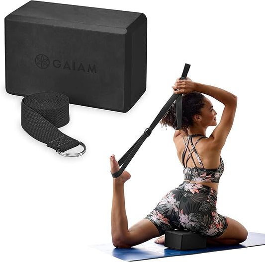 Gaiam Yoga Block - Supportive Latex-Free Eva Foam - Soft Non-Slip Surface with Beveled Edges for Yoga, Pilates, Meditation - Yoga Accessories for Stability, Balance, Deepen Stretches-GravixFit