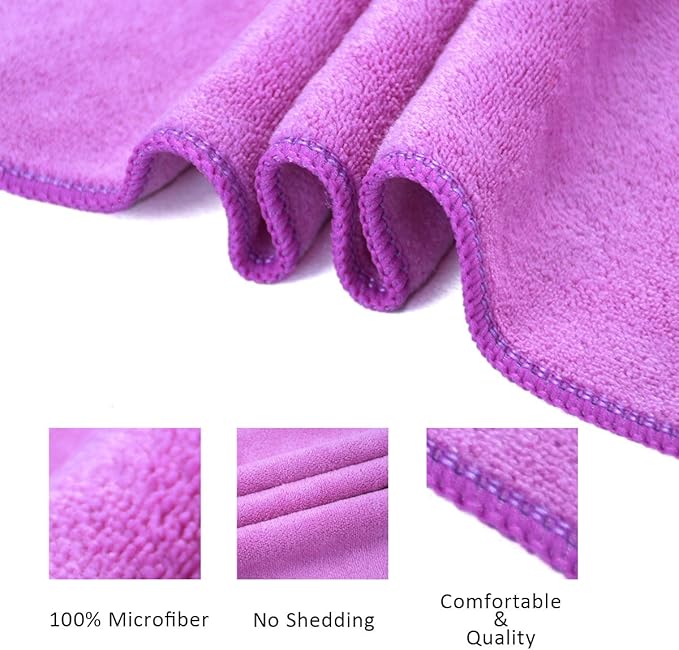 JML Microfiber Towels, Bath Towel Sets (6 Pack, 27" x 55") - Extra Absorbent, Fast Drying, Multipurpose for Bath, Swimming, Fitness, Sports, Yoga, Violet/Coffee/Blue-GravixFit