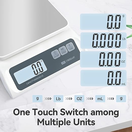 13lb/0.1g Precision Digital Food Scale - Meal Prep Kitchen Baking & Espresso Coffee - Gram Scale with Stainless Steel Platform & LCD Display-GravixFit