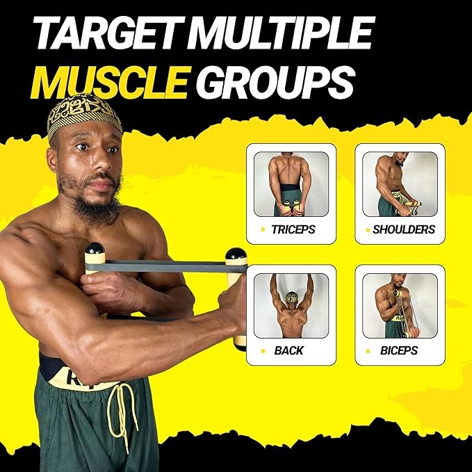 Premium RipStick Pillz, Workout Equipment for Joint Rehab, Shoulder Strength, Resistance Training, and Muscle Building, with 6 Adjustable Resistance Bands-GravixFit