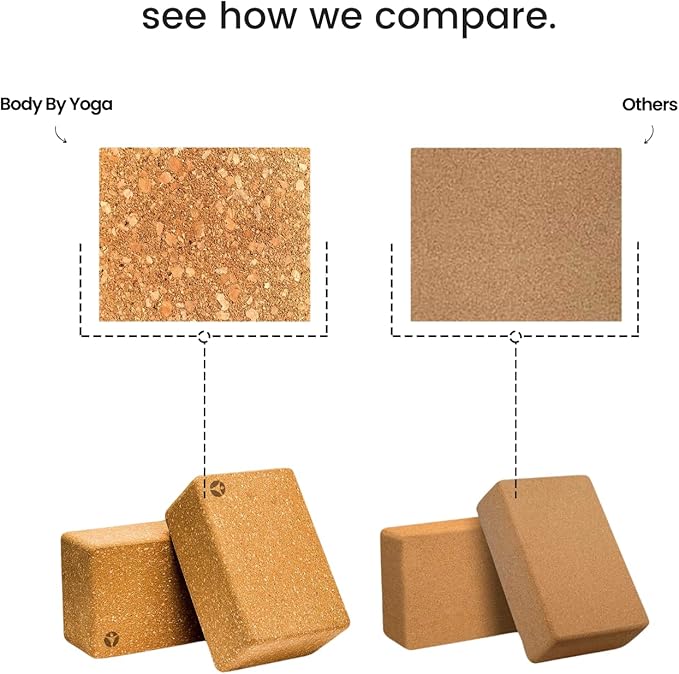 Premium Cork Yoga Blocks - Extra Large Yoga Block 2-Pack or Extra Tall 1-Pack for Inflexible Yogis | Natural, High-Density Cork for Superior Support & Stability | Optional Yoga Strap & Gift Box-GravixFit