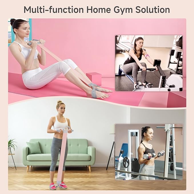 Fabric Resistance Band with Handles, 120lb Full-Body Excercise Band, Non-Slip Elastic Bands for Strength Muscle Training, Stretch Band Workout Equipment for Leg Arm Chest Core Wrist Ankle-GravixFit