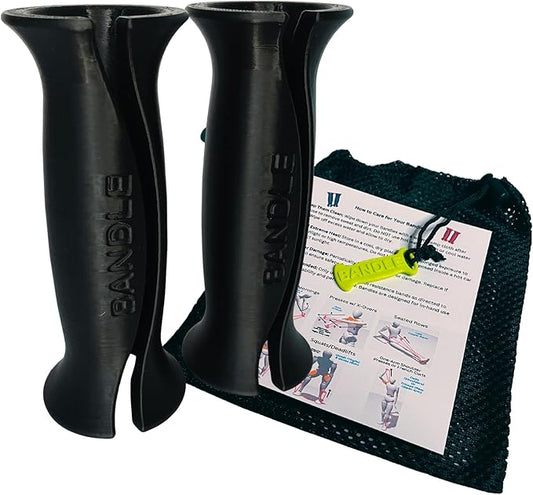 Bandle™ - True Ergonomic Handles for Resistance Bands | Unleash The Full Potential of Pain-Free, Full-Body Workouts | Durable & Comfortable for High-Intensity Training (2 Handles)-GravixFit