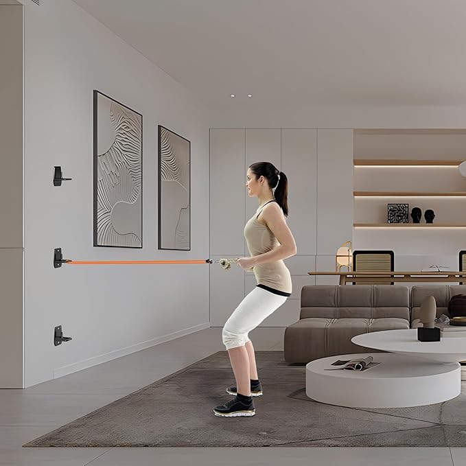 Resistance Band Wall Anchor, Squats Workout Equipment, 3PCS Resistance Band Anchor Mount System, Arm Workout at Home Fitness Equipment, Home Gym Wall Anchor for Strength Training, Physical Therapy-GravixFit