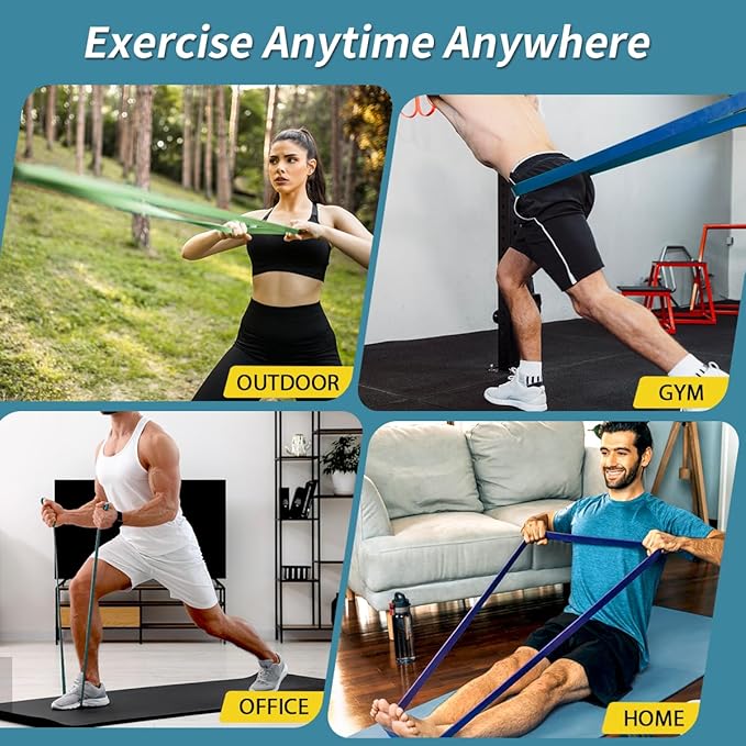 WHATAFIT Resistance Bands, Pull Up Assistance Bands, Exercise Bands, Workout Bands Set for Men and Women Home Fitness, Body Stretching, Strength Training, Physical Therapy-GravixFit