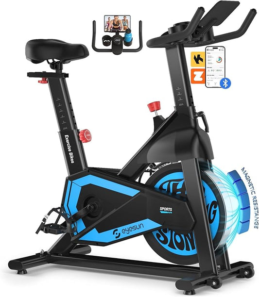 Exercise Bikes for Home,Indoor Cycling Bike with Adjustable Magnetic,Brake Pad Resistance Silent Belt Drive,330lbs Weight Capacity &Upgraded Version Seat for Home Cardio&Weight Loss
