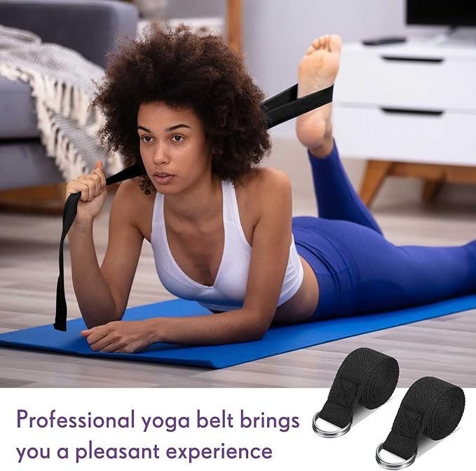 Jerify 10 Pcs Yoga Strap for Stretching Bulk 6ft Exercise Stretch Band with Metal D Ring Adjustable Pilates Non Elastic Yoga Stretch Belt for Women Men Physical Fitness Gym Workout Dance-GravixFit