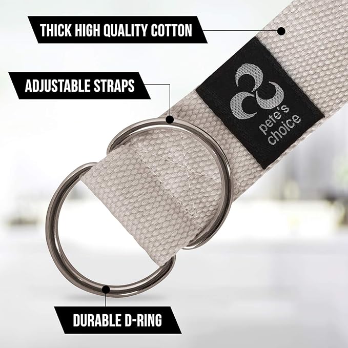 2-PACK or 5-PACK Yoga Exercise Adjustable Straps 8Ft | BONUS eBook | with Durable D-Ring For Pilates & Gym Workouts | Hold Poses, Stretch, Improve Flexibility & Maintain Balance-GravixFit