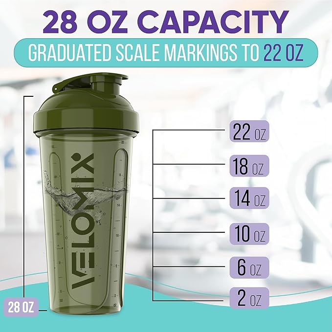'-2 Pack- 28 oz Protein Shaker Bottles for Protein Mixes - 2x Wire Whisk | Leak Proof Shaker Cups for Protein Shakes | Pre Workout Shaker Bottle | Shakers for Protein Shakes-Green&Blue-GravixFit