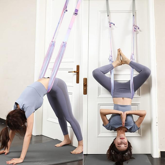 Tchrules Leg Stretcher Strap, Backbend Training Belt with Door Anchor, Flexibility Trainer Stretching Equipment Assist Stretch Strap for Fitness Gymnastics Dance Aerial Yoga Ballet-GravixFit