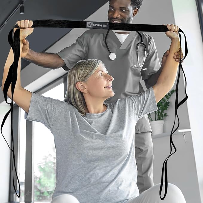 Premium Durable Stretch Straps with Loops, Stretching Strap for Physical Therapy, Multi-Loop Yoga Strap Fitness Exercise Strap for Yoga, Pilates, Dance, Flexibility&Exercise-GravixFit