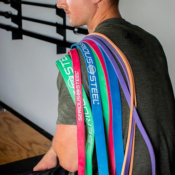 Serious Steel Fitness 32" Resistance Training Bands (Portable Exercise Band System Training Bands- Great for Individuals Under 5'10")-GravixFit