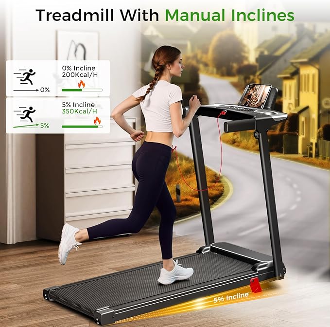 Portable Treadmill with Incline, 3.0HP Walking Pad with Handle Bar, 3-in-1 Foldable Treadmill for Home Office Small Space with Quiet Brushless, 300 LBS Capacity-GravixFit