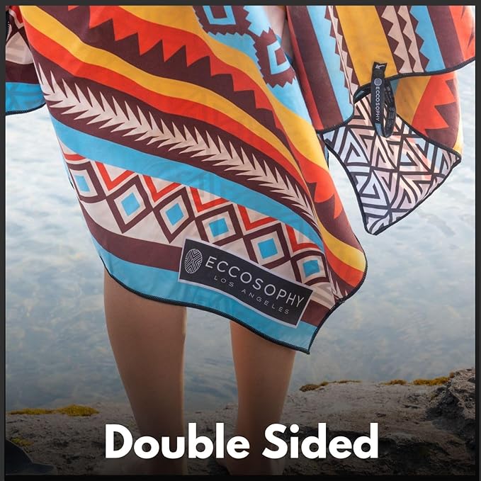 ECCOSOPHY Microfiber Beach Towel - Sand Free Towels are Quick Dry, Light Weight, Super Absorbent - Perfect Pool, Travel, Cruise, Camping Essentials - Oversized Extra Large for Adults 71x35 in-GravixFit