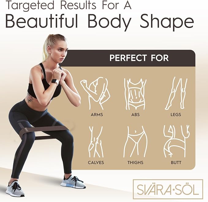 Fabric Resistance Bands Set of 3 for Legs, Glutes, Arms, Booty Bands for Women and Men, Resistance Bands for Working Out, Physical Therapy, Strength Training, Elastic Bands for Exercise-GravixFit