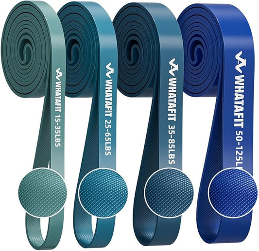 WHATAFIT Resistance Bands, Pull Up Assistance Bands, Exercise Bands, Workout Bands Set for Men and Women Home Fitness, Body Stretching, Strength Training, Physical Therapy-GravixFit