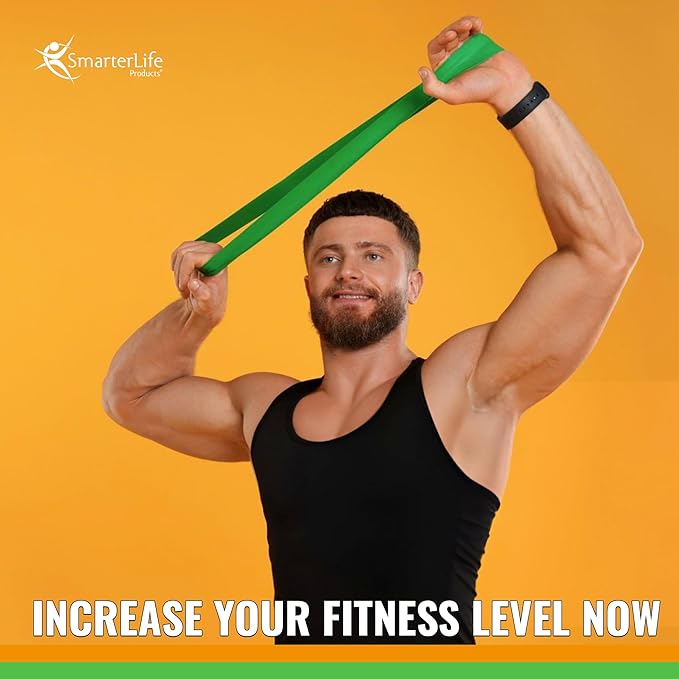 SmarterLife Resistance Bands for Working Out, Latex-Free Exercise Bands for Women, Men, 5 Extra Wide Workout Bands for Weight Loss, Home Gym, Booty Bands, Physical Therapy Bands, Workout Guide-GravixFit