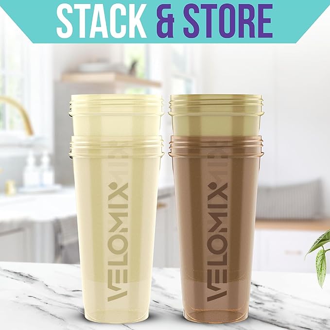 '-4 PACK- 28 oz Protein Shaker Bottle for Protein Mixes - 4x Wire Whisk | Leak Proof Shaker Cups for Protein Shakes | Protein Shaker Bottle Pack | Protein Shake Cup (Brown)-GravixFit