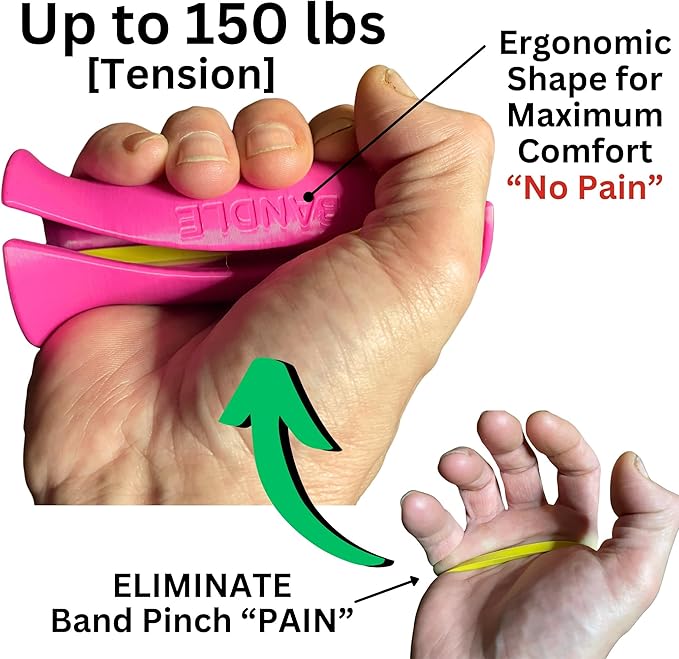 Bandle™ - True Ergonomic Handles for Resistance Bands | Unleash The Full Potential of Pain-Free, Full-Body Workouts | Durable & Comfortable for High-Intensity Training (2 Handles)-GravixFit