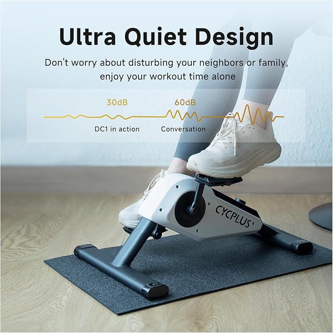 CYCPLUS DC1 Mini Pedal Exerciser, Self-Powered 160W Brushless Motor, ERG Mode & App Sync, Ultra-Quiet Magnetic Resistance, Compact for Office/Home (10.6lb, 0.18㎡ Space-Saving)