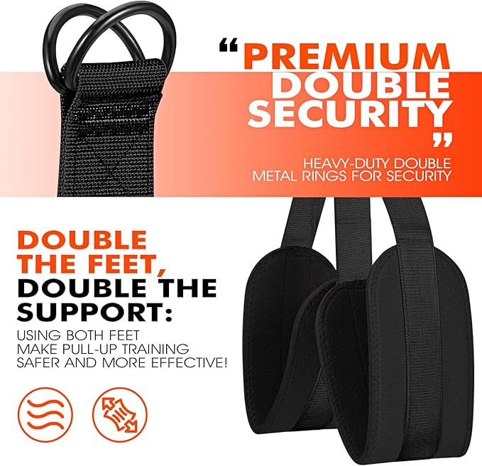 HPYGN Pull Up Assistance Bands, Heavy Duty Resistance Band for Pull Up Bar, Adjustable Weight/Size with Fabric Feet/Knee Rest, Bands for Pull Up Assist for Strength Training, Pull Up Assist Band-GravixFit