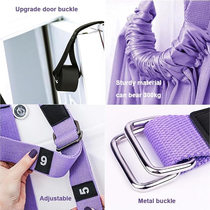 Dance Stretching Equipment - Yoga Strap, Backbend Training Yoga Stretching Rope with Door Anchor, Flexibility Trainer Stretching Equipment Assist Stretch Strap for Fitness Gymnastics Dance Aerial Yoga Ballet-GravixFit