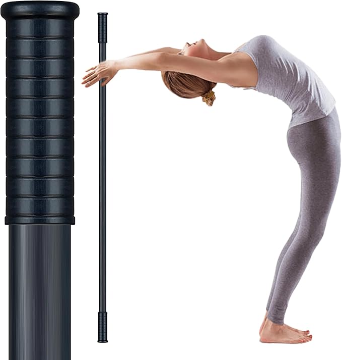 5ft Yoga Stick from Natural Bamboo with Non-Slip Handle-Stretching Stick for Mobility, Flexibility,Exercise,Workout, Physical Therapy,Pilates,Balance Fitness-Access Online Video Guide Without Any Info-GravixFit