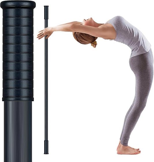 5ft Yoga Stick from Natural Bamboo with Non-Slip Handle-Stretching Stick for Mobility, Flexibility,Exercise,Workout, Physical Therapy,Pilates,Balance Fitness-Access Online Video Guide Without Any Info-GravixFit