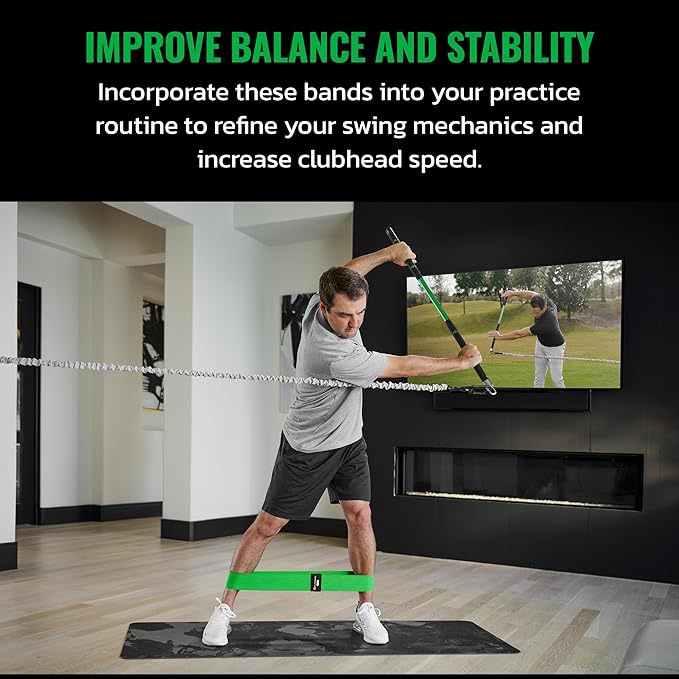 GolfForever Mini Bands Proven by Golfer Scottie Scheffler | Golf Training Premium Fitness Bands | Premium Golf Training Aid to Improve Strength Flexibility & Swing Posture | 3 Resistance Levels | 3pcs-GravixFit