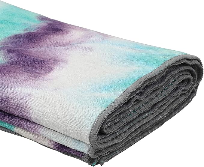 Yoga Towels , Non Slip Hot Yoga Towel Skidless Waffle Texture, 100% Absorbent Odorless Microfiber Yoga Blanket, Standard Sized 24 inchx72 inch Mat Towel,for Hot Yoga, Bikram, Pilates (Green & Pink)-GravixFit