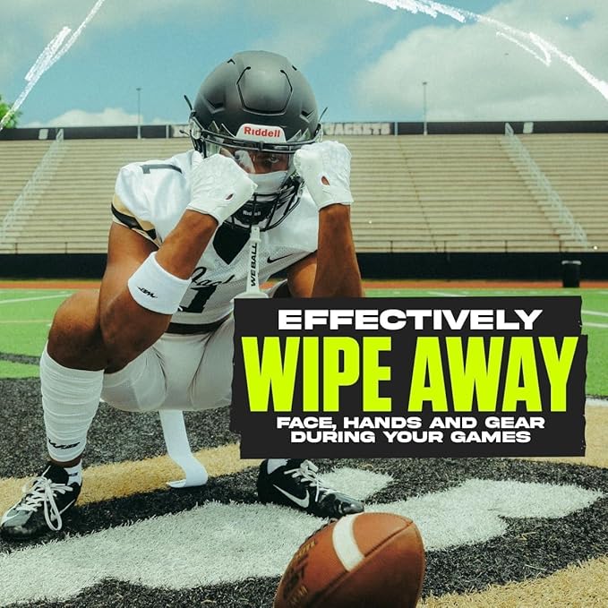 Streamer Football Towel, Sports Towel with Hook and Loop Fastener to Clean Football Visor and Gloves (Green, Adult)-GravixFit