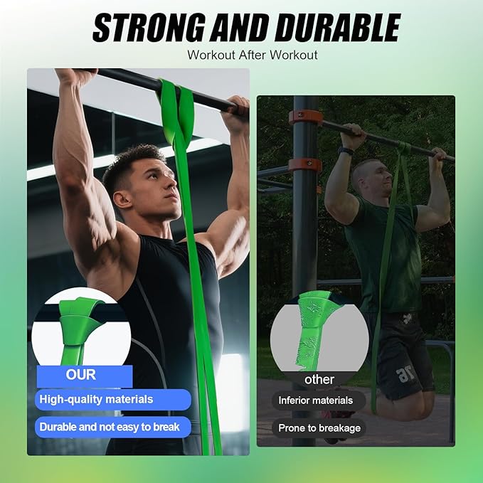 WHATAFIT Resistance Bands, Pull Up Assistance Bands, Exercise Bands, Workout Bands Set for Men and Women Home Fitness, Body Stretching, Strength Training, Physical Therapy-GravixFit