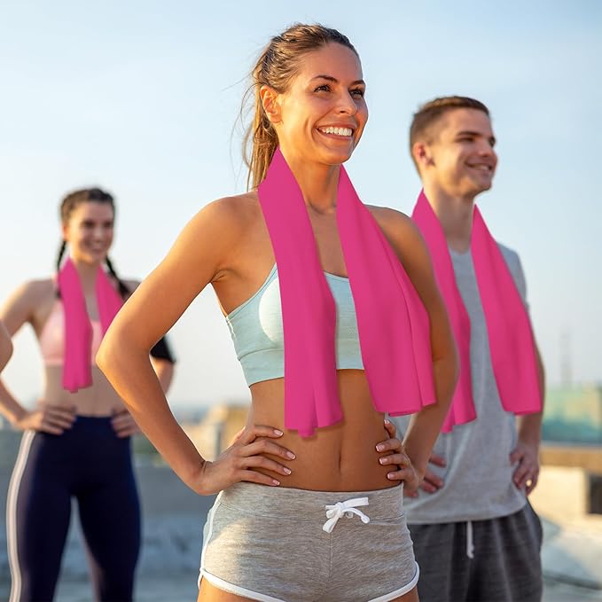 Honoson Cooling Towel Bulk - Neck & Face Cool Chilly Towels Microfiber Breathable Sport Sweat Rag for Gym, Yoga, Travel, Camping, Running, Outdoor-GravixFit