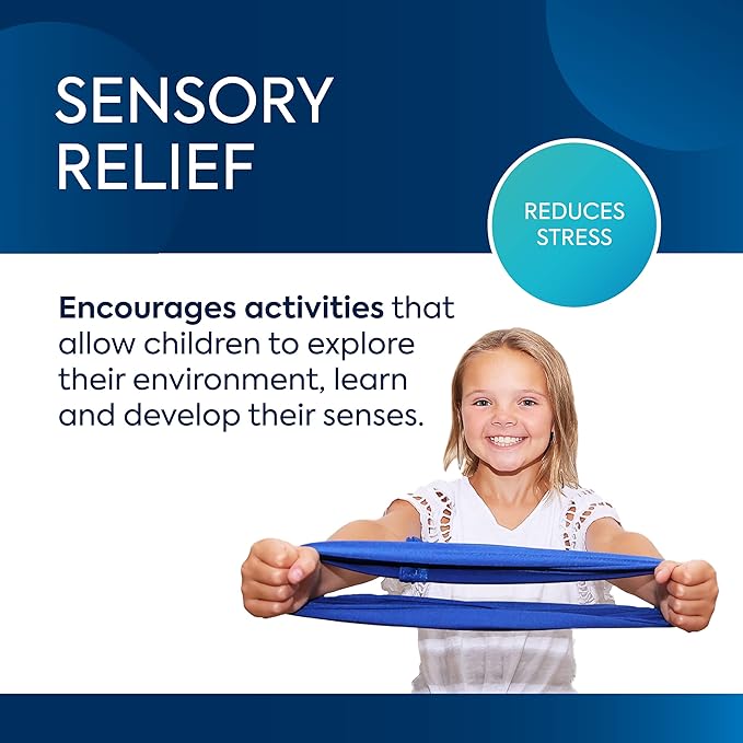 BouncyBand Stretch Band Focus Tool – 30” Resistance Band for Kids Stretches to Over 46” – Silent Sensory Tool Awakens Imagination, Develops Balance, and Strengthens Muscles-GravixFit