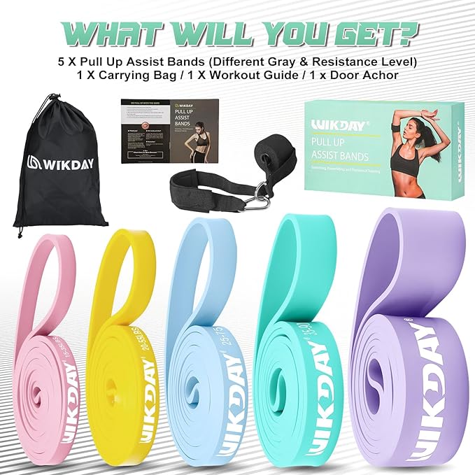 Resistance Bands for Working Out, Exercise Bands, Workout Bands, Pull Up Assistance Bands for Body Stretching Training Physical Therapy Muscle Training for Men & Women-GravixFit