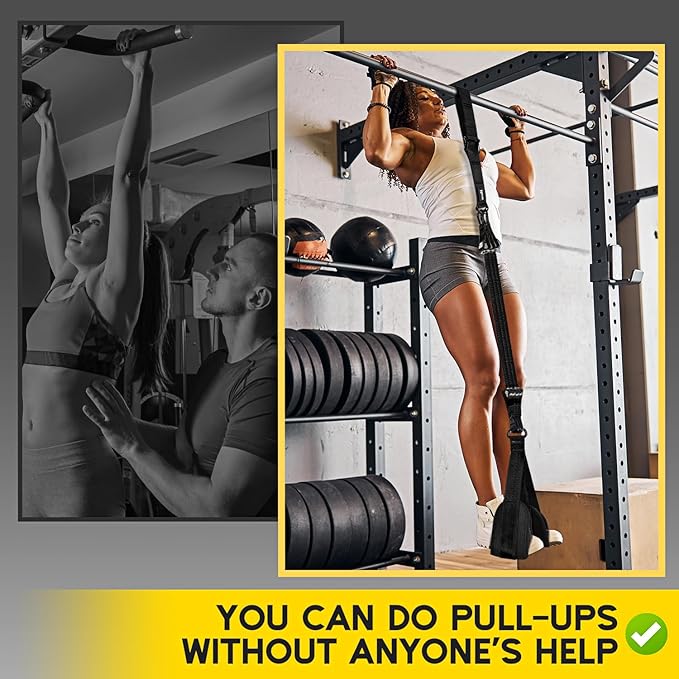 Pull Up Assistance Bands, Adjustable Heavy Duty Resistance Band for Pull Up, 3 Pull Up Bands, Comfortable Fabric Feet/Knee Rest, Assistance Bands for Pull-Up, Home Fitness, Body Stretching-GravixFit