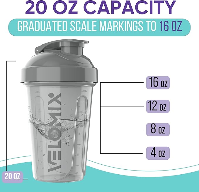 '-6 PACK- Shaker Cups for Protein Shakes 20 oz - 6x Wire Whisk | Leak Proof Protein Shaker Bottle for Protein Shakes, Shaker Bottle Pack for Pre & Post Workout, Shaker Cup (Modern Neutrals)-GravixFit