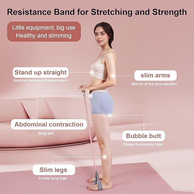 Fabric Resistance Band with Handles, Resistance Bands for Women, Non-Slip Elastic Bands for Strength Muscle Training, Stretch Band Workout Equipment for Leg Arm Chest Core Wrist Ankle-GravixFit