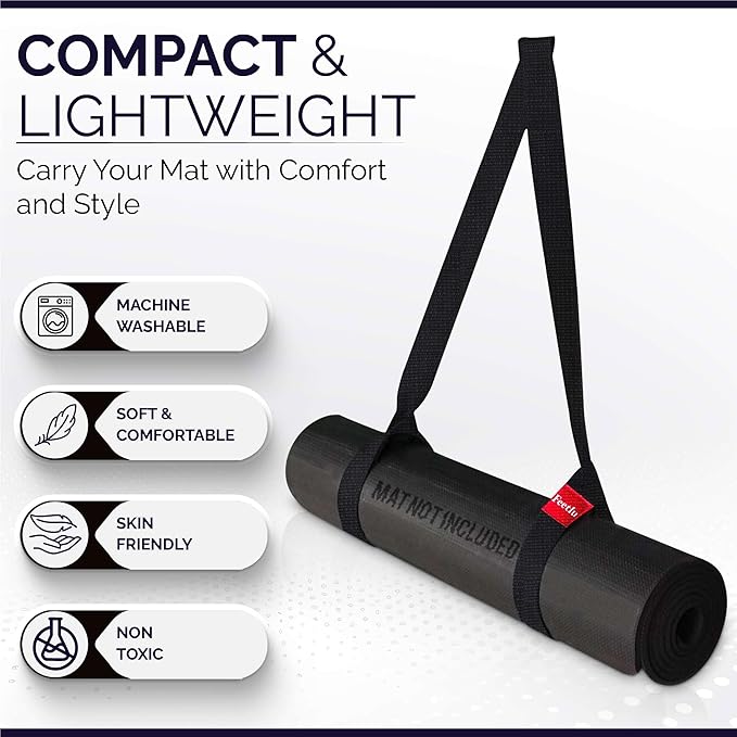 Yoga Mat Straps 2 in 1 - Cotton - Adjustable anti-slip straps for yoga, pilates, stretching, for carrying mats-GravixFit