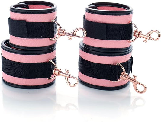 6pcs Black PU Adjustable Straps Sports Training Fitness Gear Home Yoga Set-GravixFit