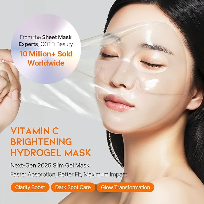 #OOTD Vitamin C Collagen Glutathione Hydrating & Firming Hydrogel Sheet Mask - Radiant Glow Gel Mask and Dull Skin (5pcs)-GravixFit