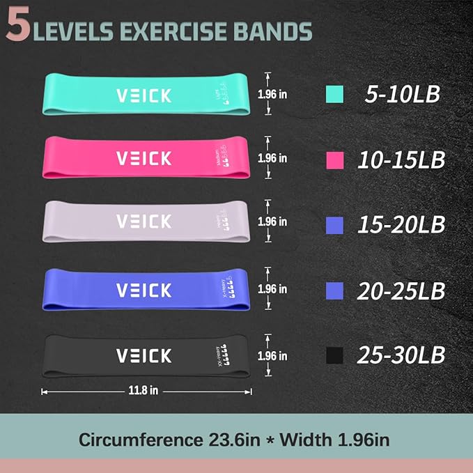 VEICK Resistance Bands, Exercise Bands for Working Out with Handles, Elastic Workout Bands for Men Women, Exercising Bands for Strength Training Equipment at Home Gym-GravixFit