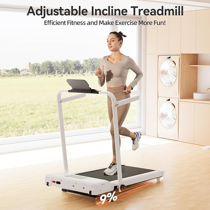 Walking Pad Treadmill with Handle bar, 3.0HP Small Foldable Treadmills for Home with APP Remote Control and LED Display, 7.5MPH Portable Treadmill 300 Lbs Capacity-GravixFit