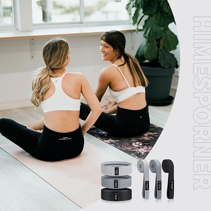 Wide Fabric Resistance Bands Set for Working Out, Non-Slip Exercise Booty Bands for Women & Men Leg and Glutes with Hair Ties and Tape Measure - for Home Gym Workout, Yoga, Pilates-GravixFit