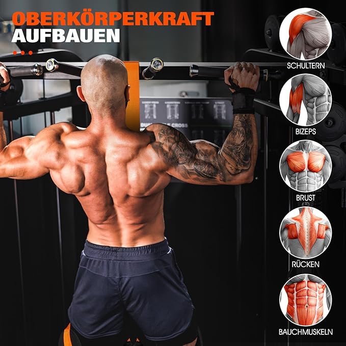 HPYGN Pull Up Assistance Bands, Heavy Duty Resistance Band for Pull Up Bar, Adjustable Weight/Size with Fabric Feet/Knee Rest, Bands for Pull Up Assist for Strength Training, Pull Up Assist Band-GravixFit