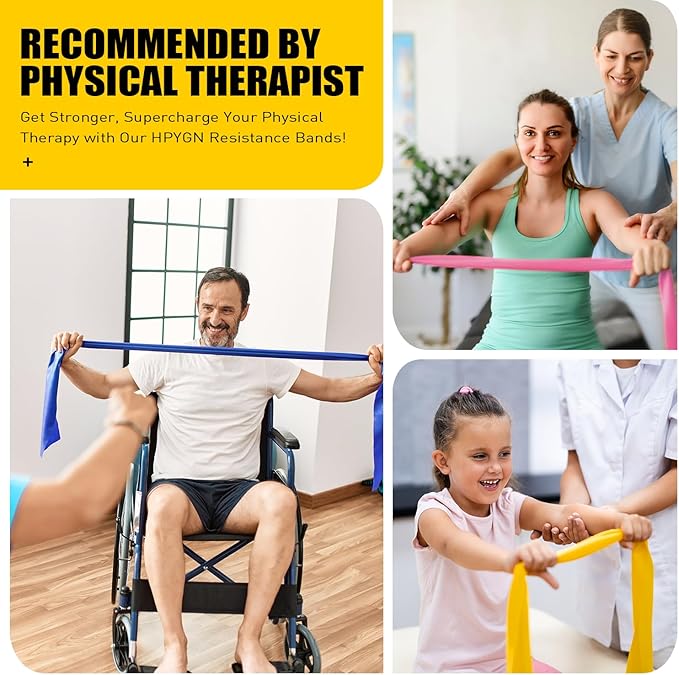 Resistance Bands, Exercise Bands, Physical Therapy Bands for Strength Training, Yoga, Pilates, Stretch Elastic Band with Different Strengths, Workout Bands for Home Gym-GravixFit