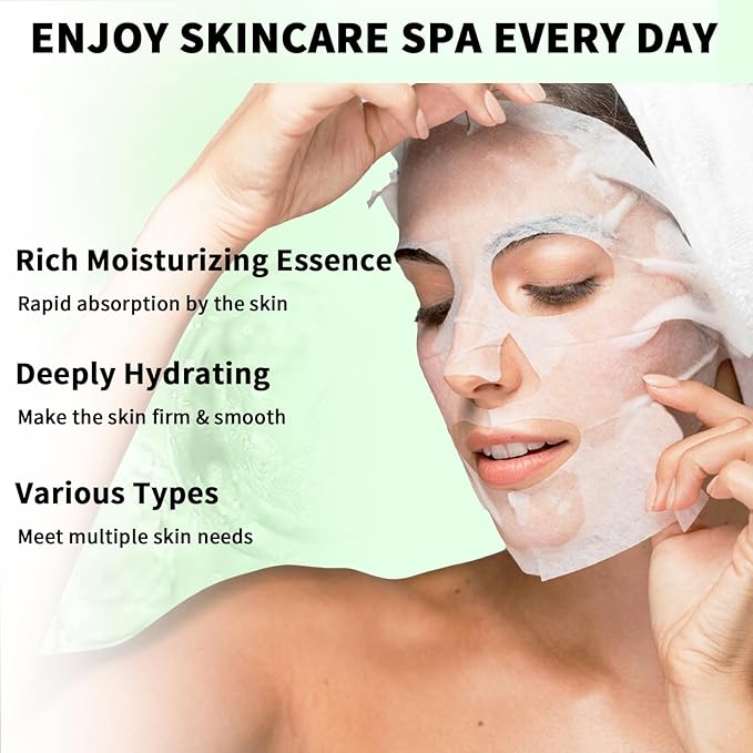 12 Pack Face Masks Skincare, Hydrating Face Masks for Women Skin Care Sheet Face Mask for Kids Teens Girls, Face Sheet Mask for All Skin Types, Skincare Set Gift Spa Party Favors for Girls Teens Women-GravixFit