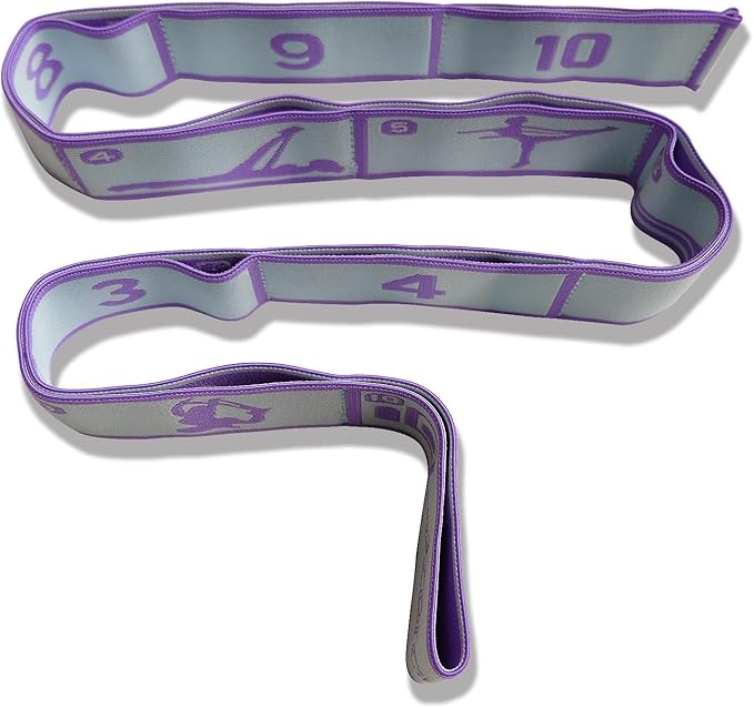 Aozora Stretch Bands for Exercise, Elastic Yoga Stretching Strap, Flex Strap 10 Loops for Physical Therapy, Pilates, Yoga, Dance & Gymnastics Exercise and Flexible Pilates Stretch Band-GravixFit